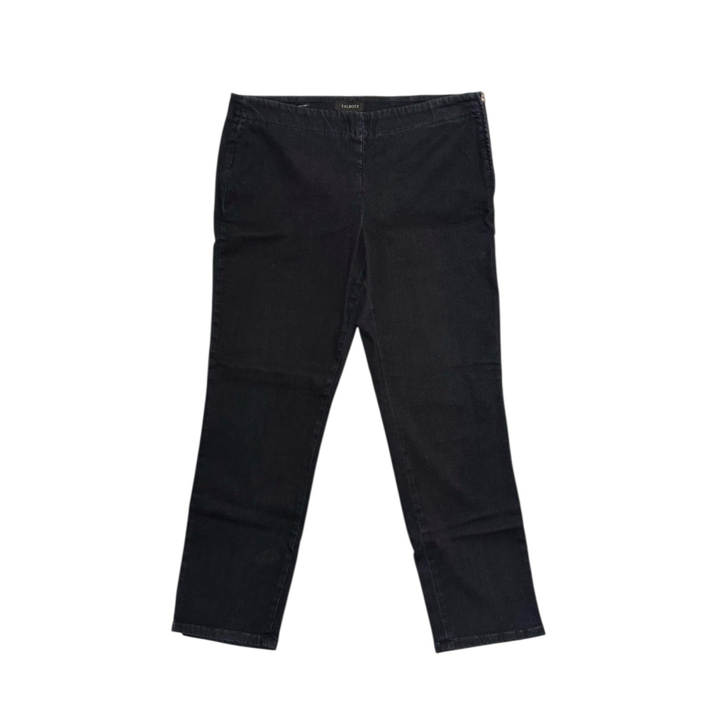 Talbots Slim Ankle Jeans With Side Zipper Womens 18 30'' Inch Inseam Blue Denim